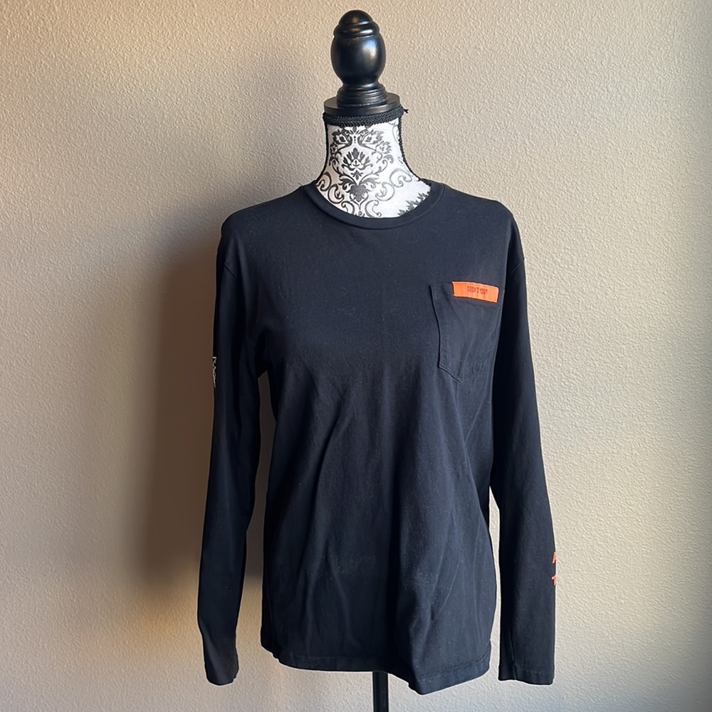 Zara Black Long-Sleeve Graphic Shirt